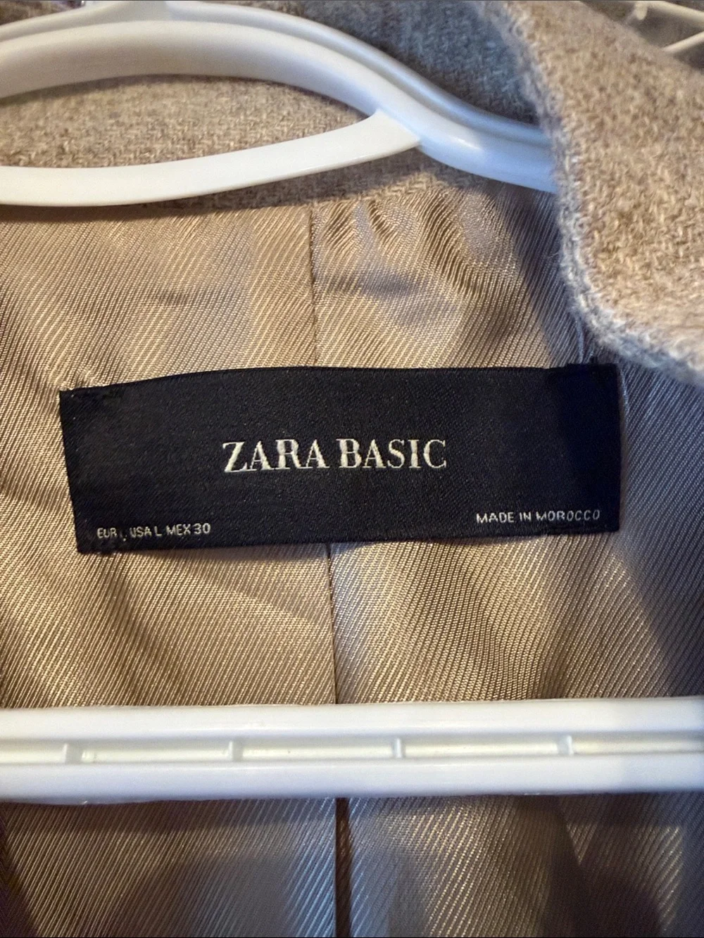 Zara Beige Collarless Trench Coat